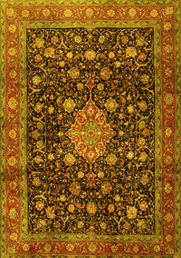 Medallion Yellow Traditional Rug, tr2522yw