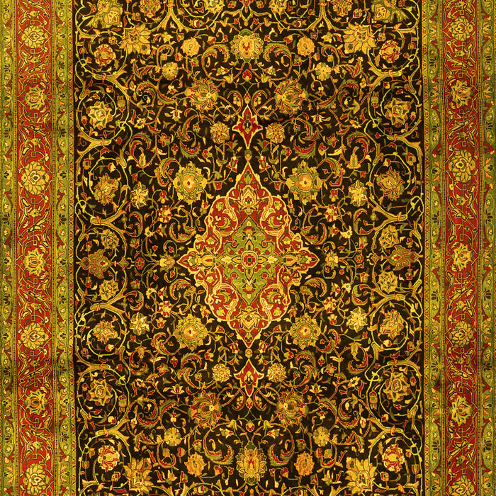 Medallion Yellow Traditional Rug, tr2522yw