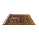 Sideview of Machine Washable Medallion Brown Traditional Rug, wshtr2522brn