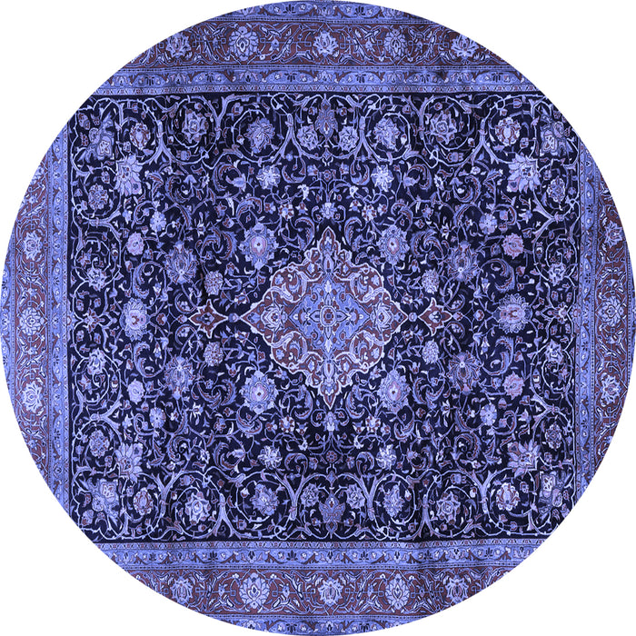 Round Medallion Blue Traditional Rug, tr2522blu