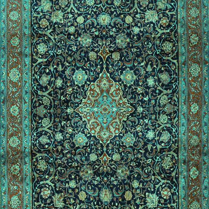 Medallion Turquoise Traditional Rug, tr2522turq