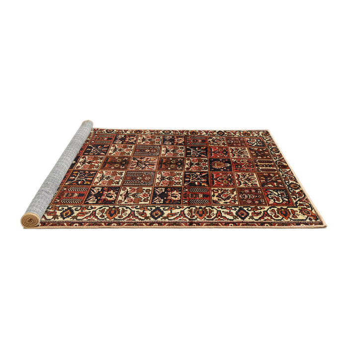 Sideview of Machine Washable Traditional Saffron Red Rug, wshtr2523
