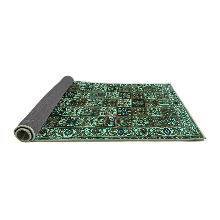 Sideview of Persian Turquoise Traditional Rug, tr2523turq