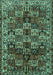 Machine Washable Persian Turquoise Traditional Area Rugs, wshtr2523turq