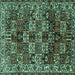 Square Persian Turquoise Traditional Rug, tr2523turq