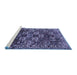 Sideview of Machine Washable Persian Blue Traditional Rug, wshtr2523blu