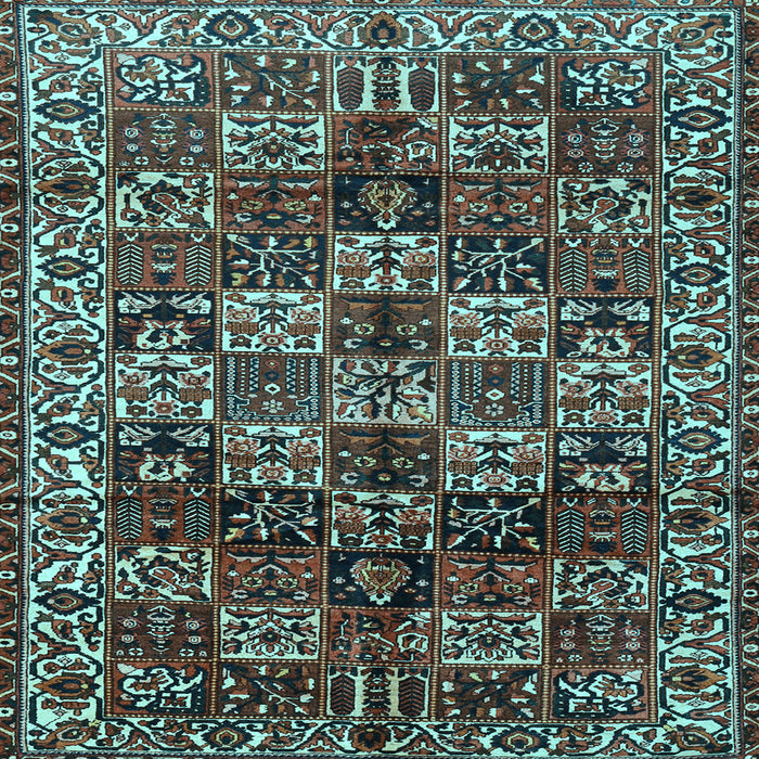 Square Machine Washable Persian Light Blue Traditional Rug, wshtr2523lblu