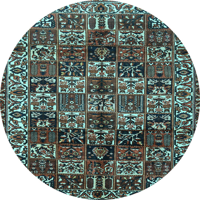 Round Persian Light Blue Traditional Rug, tr2523lblu