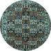 Round Persian Light Blue Traditional Rug, tr2523lblu