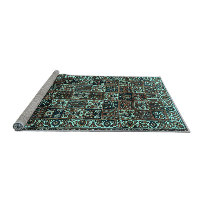 Sideview of Machine Washable Persian Light Blue Traditional Rug, wshtr2523lblu