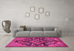 Machine Washable Persian Pink Traditional Rug in a Living Room, wshtr2524pnk