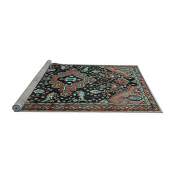 Sideview of Machine Washable Persian Light Blue Traditional Rug, wshtr2524lblu