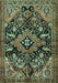 Machine Washable Persian Turquoise Traditional Area Rugs, wshtr2524turq