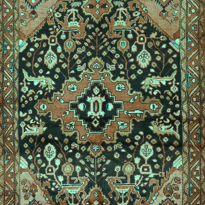 Machine Washable Persian Turquoise Traditional Area Rugs, wshtr2524turq