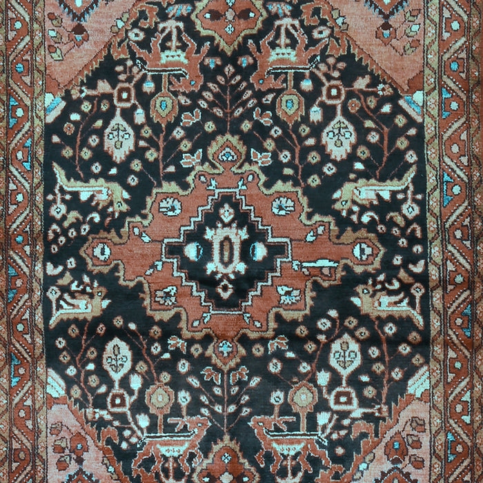 Machine Washable Persian Light Blue Traditional Rug, wshtr2524lblu