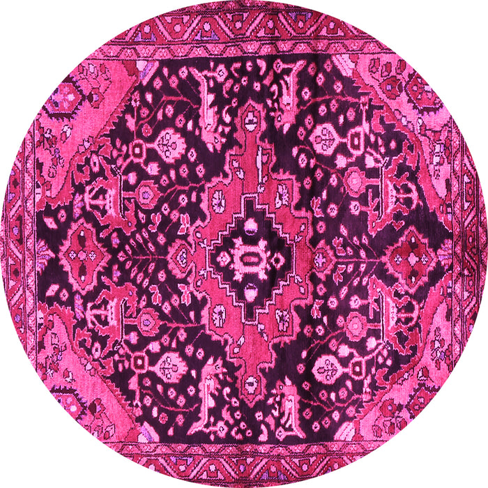 Round Persian Pink Traditional Rug, tr2524pnk