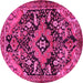 Round Persian Pink Traditional Rug, tr2524pnk