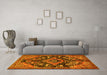 Machine Washable Persian Yellow Traditional Rug in a Living Room, wshtr2524yw