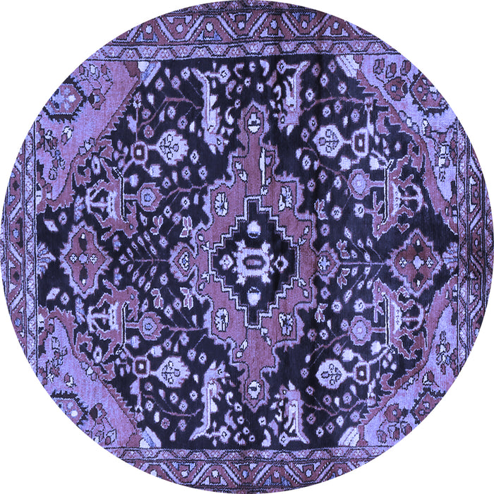 Round Persian Blue Traditional Rug, tr2524blu