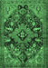 Machine Washable Persian Emerald Green Traditional Area Rugs, wshtr2524emgrn