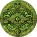 Square Persian Green Traditional Rug, tr2524grn
