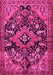 Machine Washable Persian Pink Traditional Rug, wshtr2524pnk