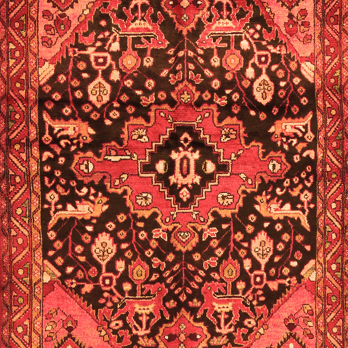 Serging Thickness of Machine Washable Persian Orange Traditional Area Rugs, wshtr2524org