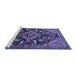 Sideview of Machine Washable Persian Blue Traditional Rug, wshtr2524blu