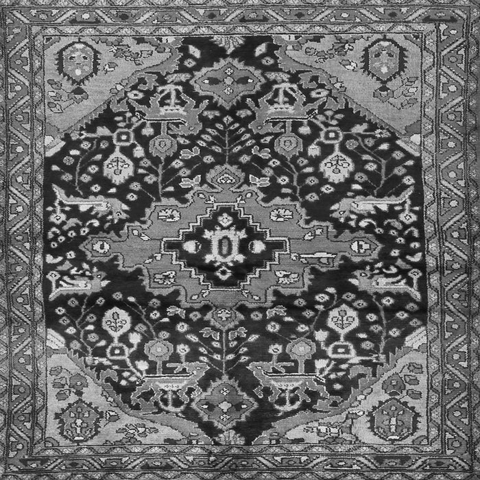 Round Machine Washable Persian Gray Traditional Rug, wshtr2524gry