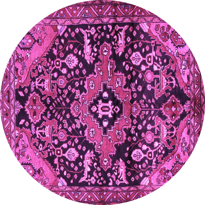 Round Persian Purple Traditional Rug, tr2524pur