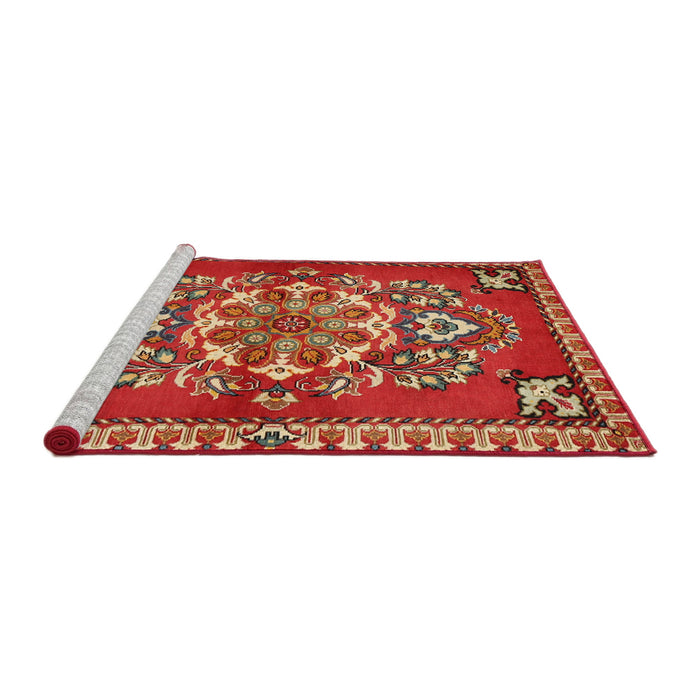Sideview of Machine Washable Traditional Red Rug, wshtr2525