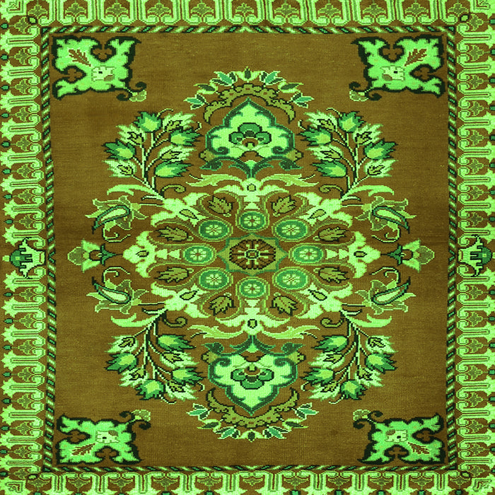 Serging Thickness of Persian Green Traditional Rug, tr2525grn