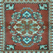 Square Persian Light Blue Traditional Rug, tr2525lblu