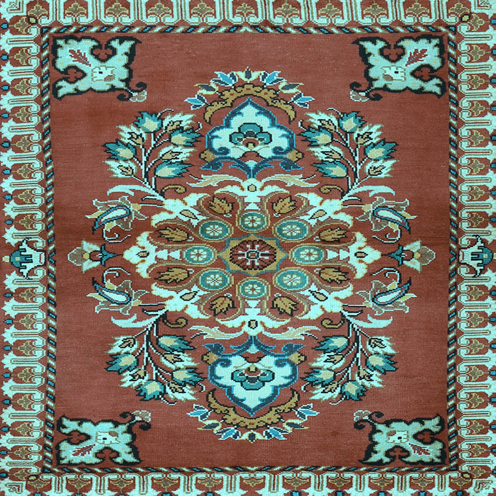 Square Machine Washable Persian Light Blue Traditional Rug, wshtr2525lblu