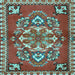 Square Machine Washable Persian Light Blue Traditional Rug, wshtr2525lblu