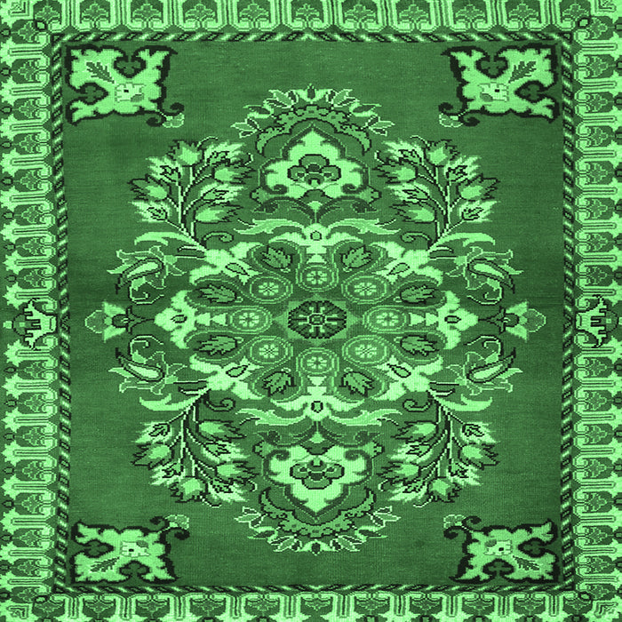 Square Persian Emerald Green Traditional Rug, tr2525emgrn