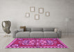 Machine Washable Persian Purple Traditional Area Rugs in a Living Room, wshtr2525pur