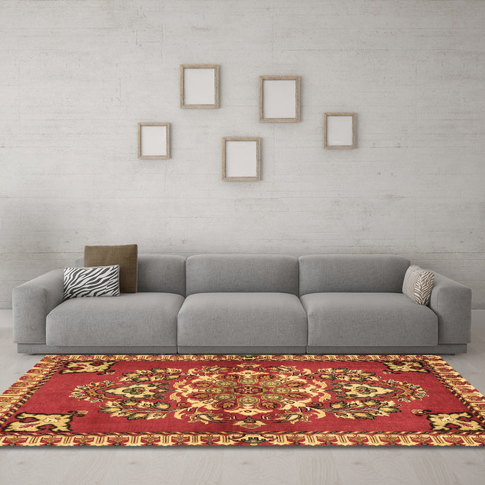 Machine Washable Persian Brown Traditional Rug in a Living Room,, wshtr2525brn