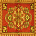 Square Persian Yellow Traditional Rug, tr2525yw
