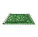 Sideview of Machine Washable Persian Emerald Green Traditional Area Rugs, wshtr2525emgrn