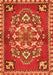 Serging Thickness of Machine Washable Persian Orange Traditional Area Rugs, wshtr2525org