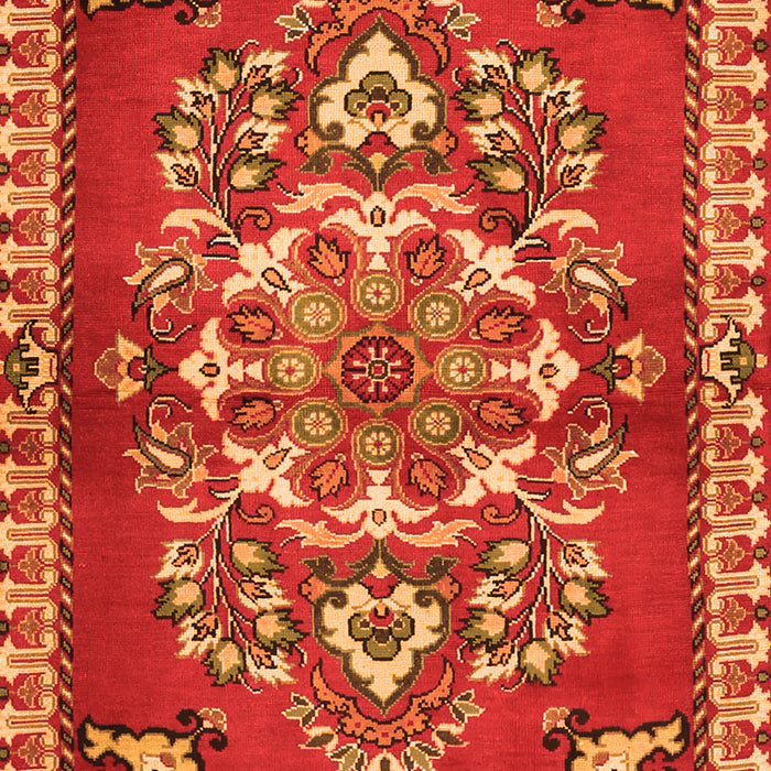 Serging Thickness of Machine Washable Persian Orange Traditional Area Rugs, wshtr2525org