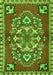 Serging Thickness of Machine Washable Persian Green Traditional Area Rugs, wshtr2525grn