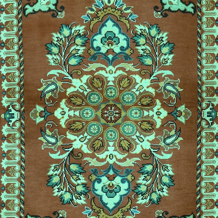 Machine Washable Persian Turquoise Traditional Area Rugs, wshtr2525turq