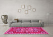 Machine Washable Persian Pink Traditional Rug in a Living Room, wshtr2525pnk