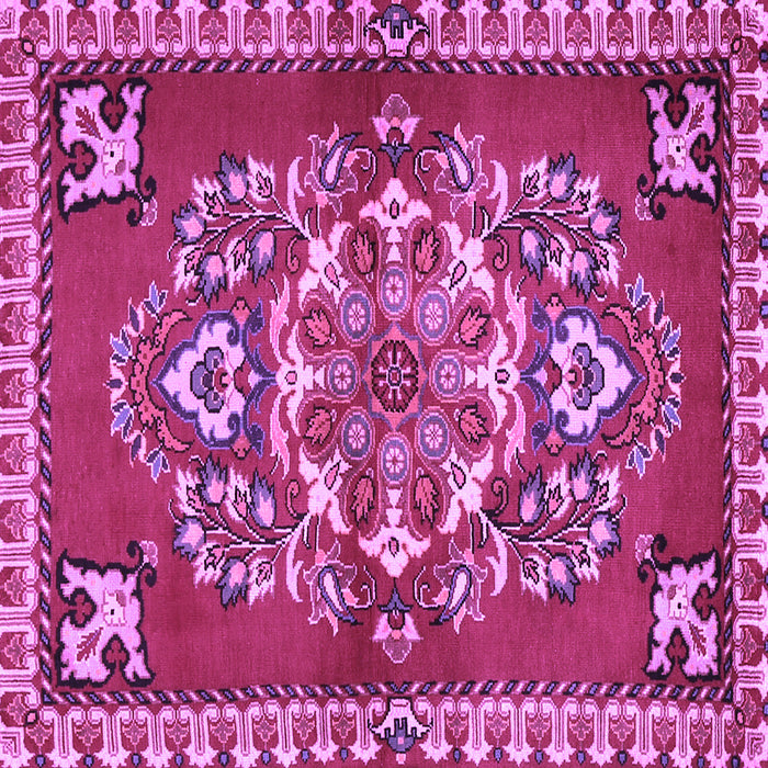 Square Machine Washable Persian Purple Traditional Area Rugs, wshtr2525pur