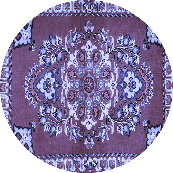 Round Persian Blue Traditional Rug, tr2525blu