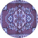 Round Persian Blue Traditional Rug, tr2525blu