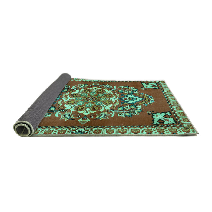 Sideview of Persian Turquoise Traditional Rug, tr2525turq