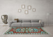 Machine Washable Persian Light Blue Traditional Rug in a Living Room, wshtr2525lblu